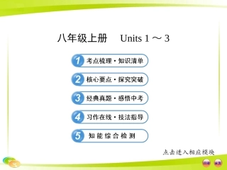 2013版初中英语全程复习方略课件（教材复习案）八年级上册Units1-3（人教版）