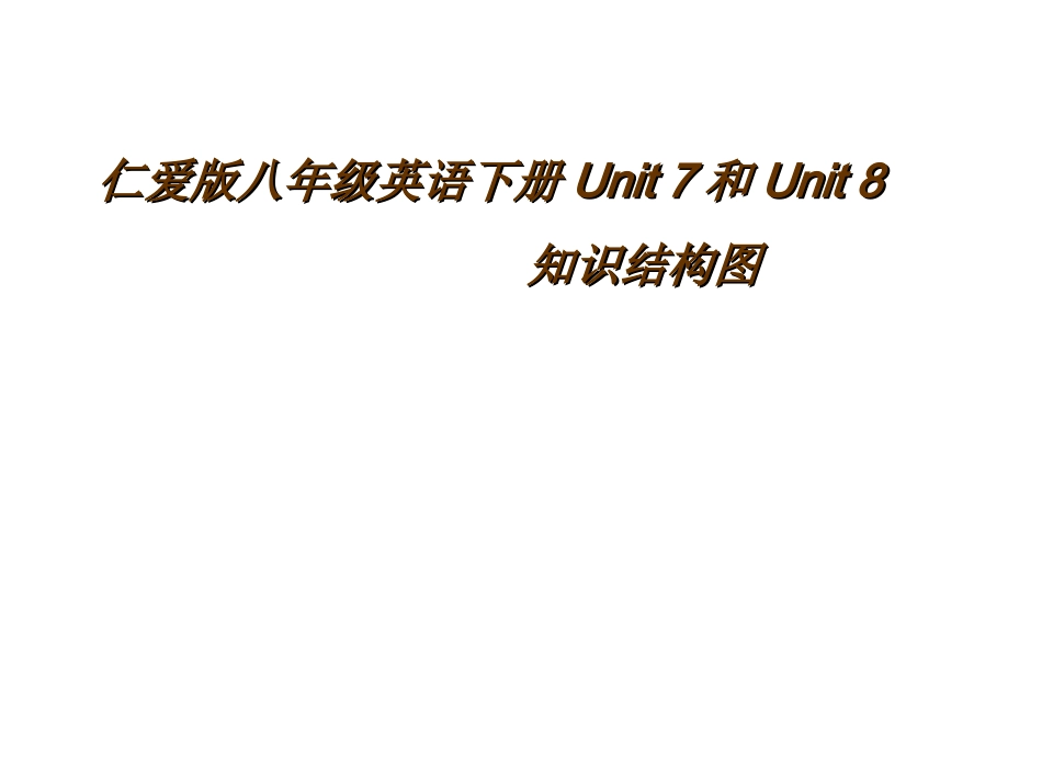 仁爱版八年级英语下册Unit7和Unit8知识结构图_第1页