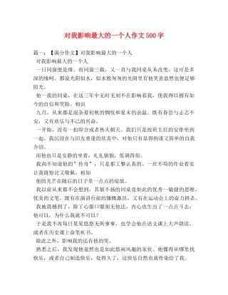对我影响最大的一个人作文500字 