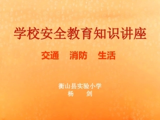 小学交通、消防、生活安全教育讲座