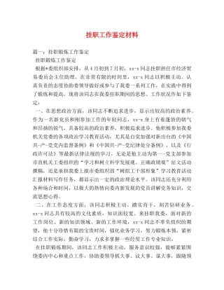 挂职工作鉴定材料 (2) 