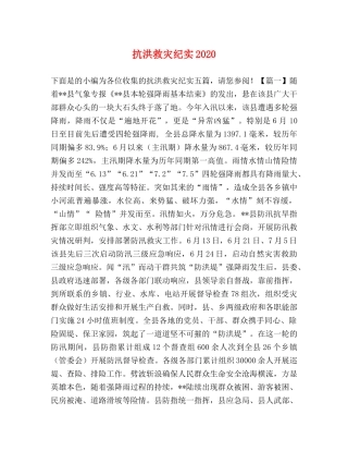 抗洪救灾纪实2024 
