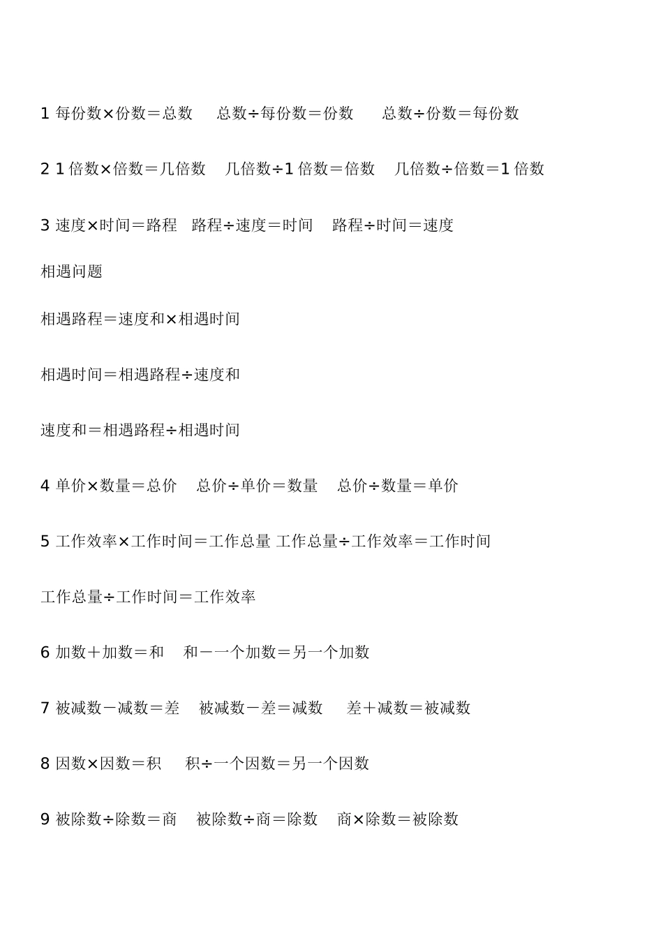 一~六年级公式_第1页