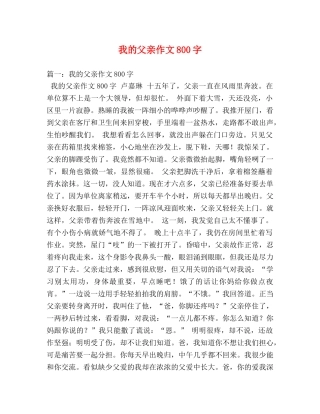 我的父亲作文800字 