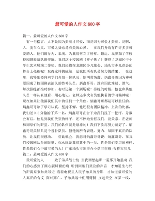 最可爱的人作文800字 