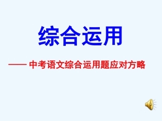 中考语文 综合运用题应对方略课件