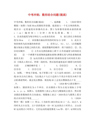 中考冲刺数形结合问题(提高) 