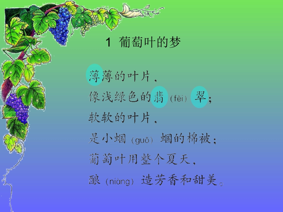 （课堂教学课件2）葡萄叶的梦_第3页