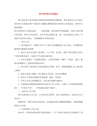 统计岗位转正自我鉴定 