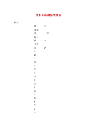 在职训练测验成绩表 