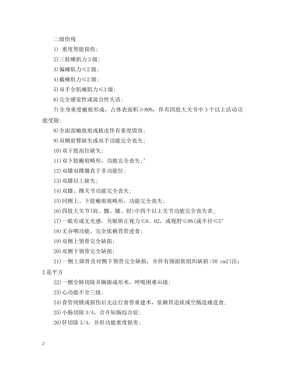 工伤鉴定标准【详细版】 _第2页