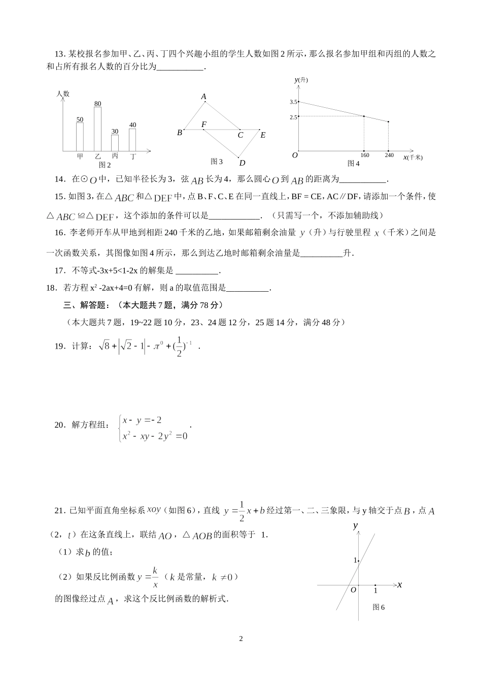 数学摸底考试_第2页