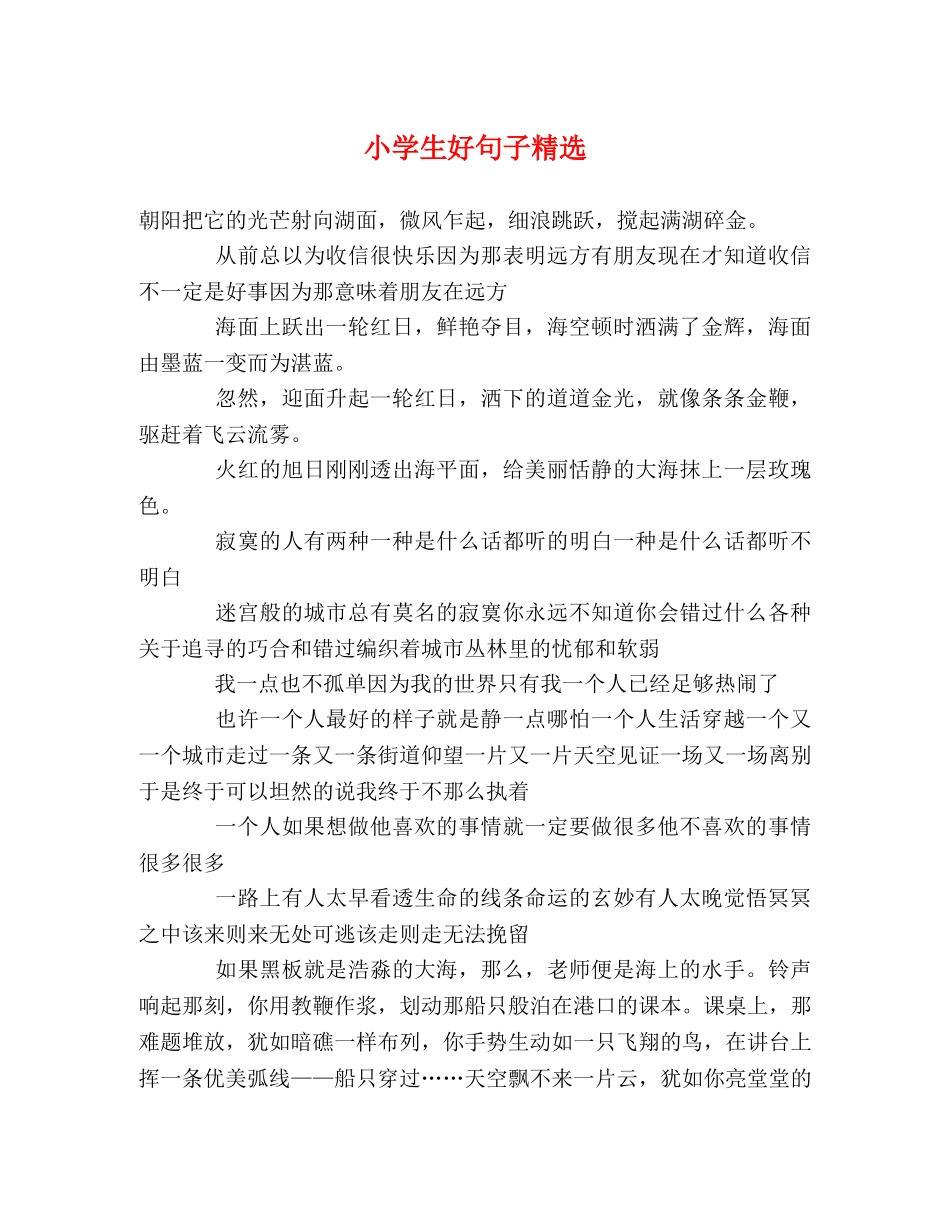 小学生好句子精选 _第1页