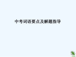 中考语文复习 词语要点及解题指导课件