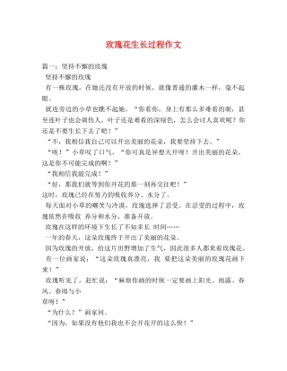 玫瑰花生长过程作文 