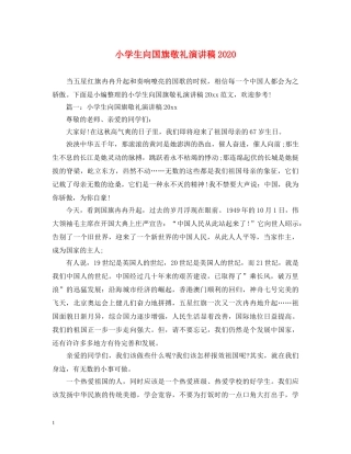 小学生向国旗敬礼演讲稿2024 