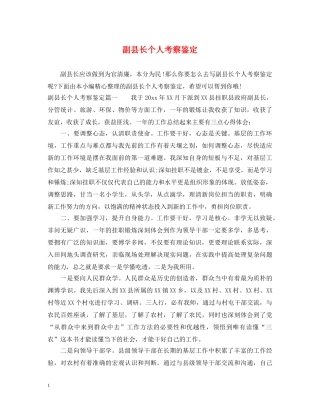 副县长个人考察鉴定 