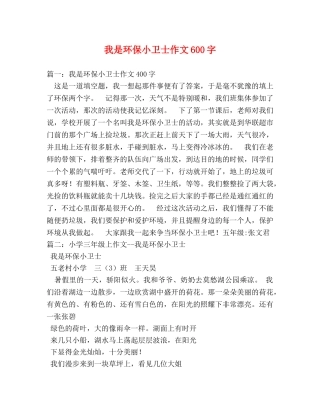 我是环保小卫士作文600字 