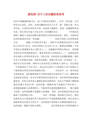 梁兆国-关于三农问题的再思考 