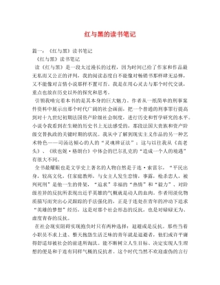 红与黑的读书笔记 