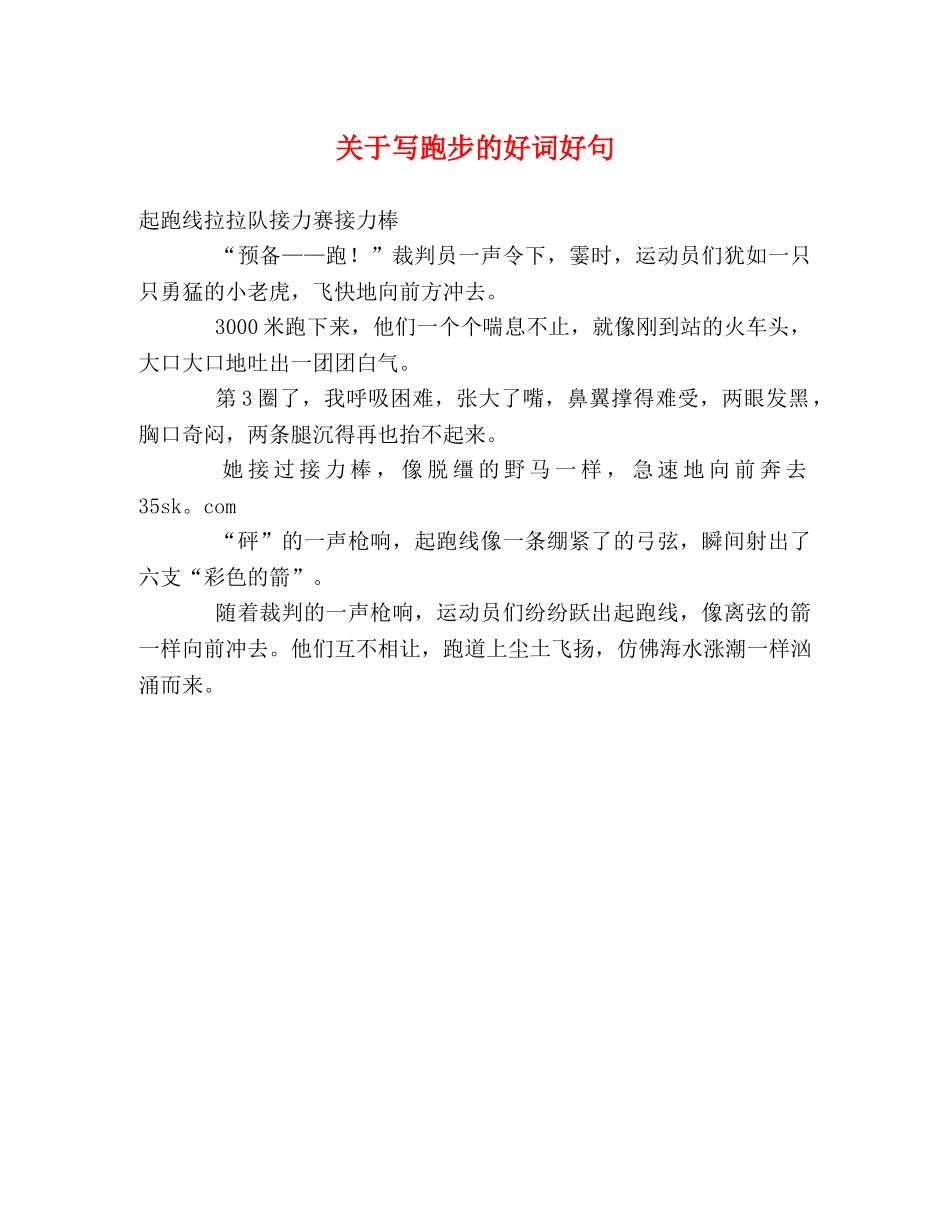 关于写跑步的好词好句 _第1页