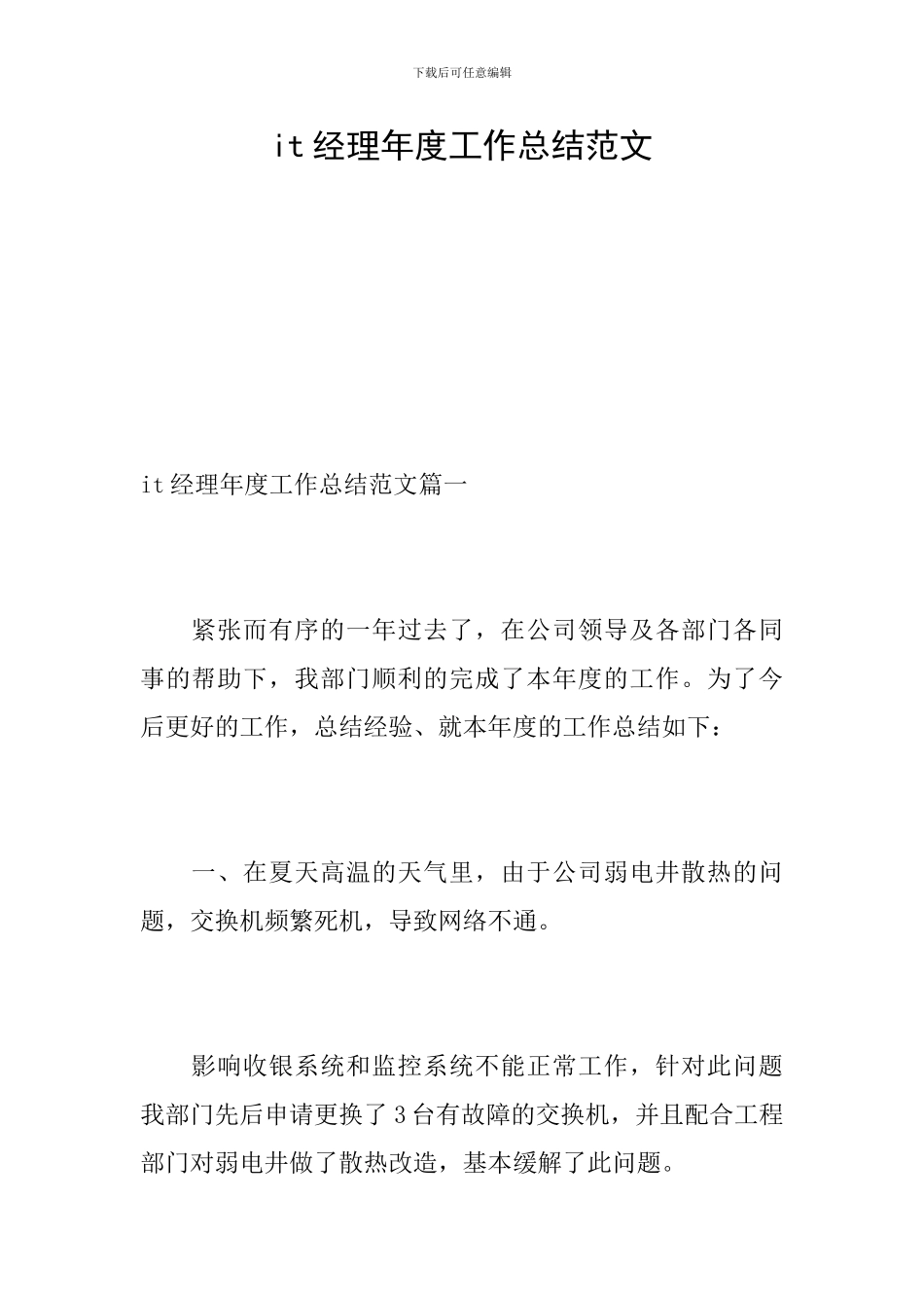 it经理年度工作总结范文_第1页