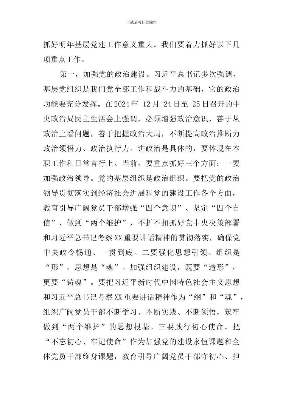 2024年党委党组书记抓党建工作座谈会上的讲话_第3页