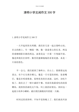 清明小学见闻作文300字