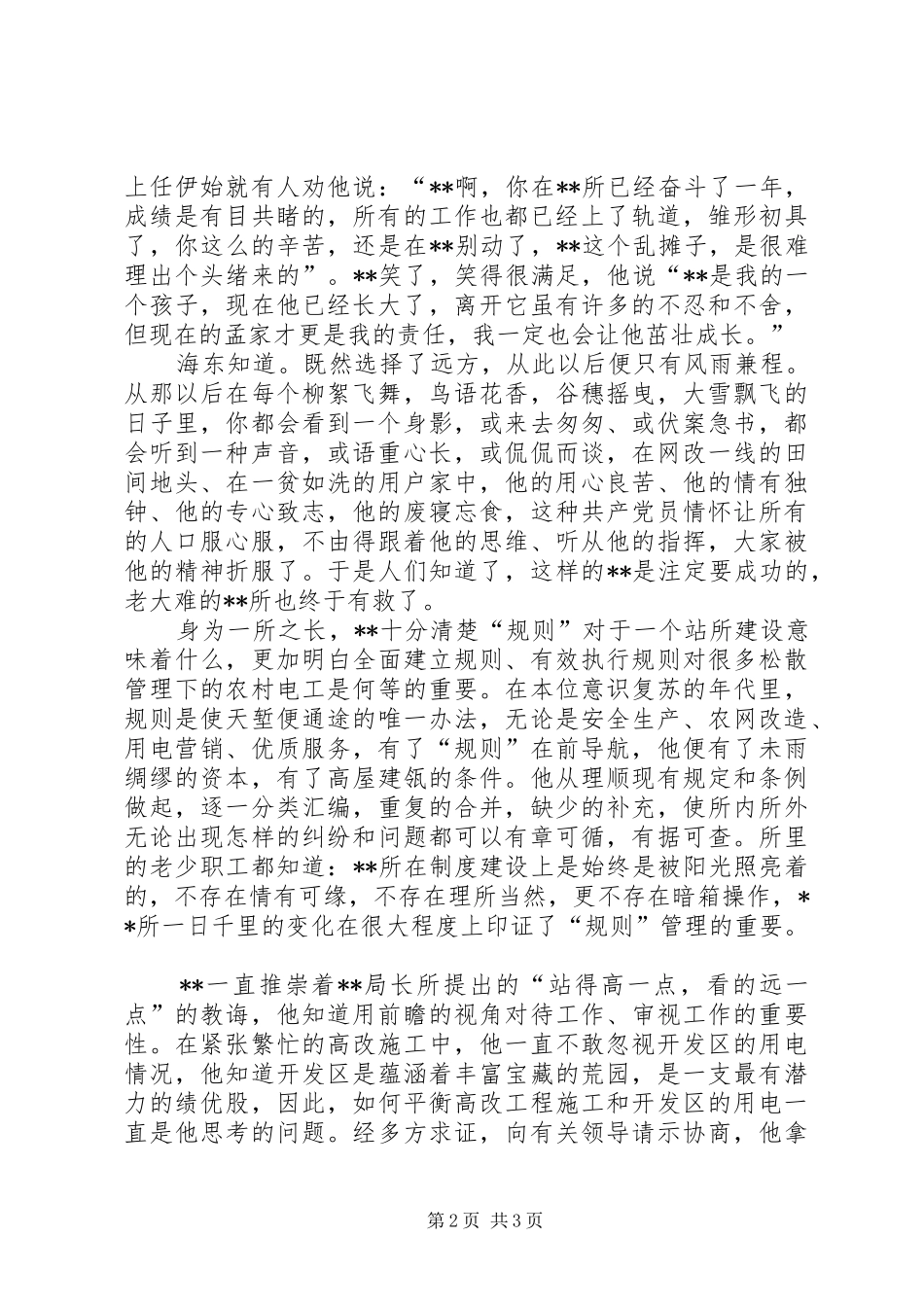 供电所所长记党员事迹演讲_第2页