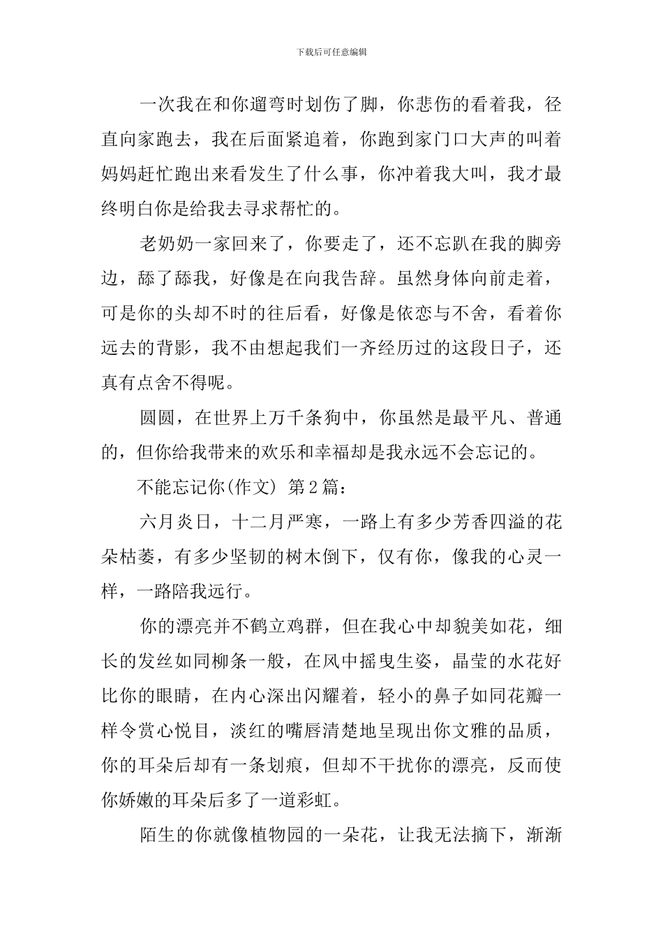 不能忘记你(10篇)_第2页