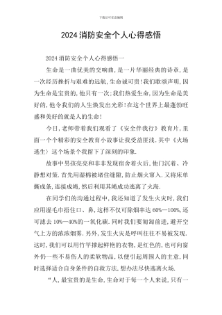 2024消防安全个人心得感悟