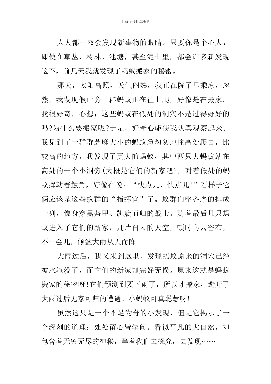 小蚂蚁搬家作文300字_第3页