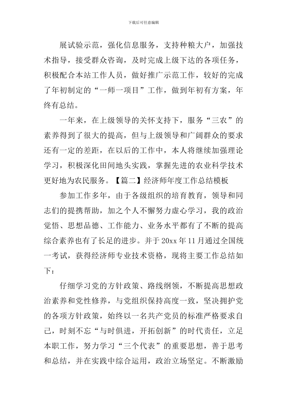 经济师年度工作总结模板_第2页