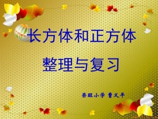 341长方体和正方体整理与复习