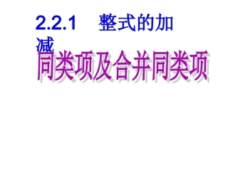 221整式的加减第一课时