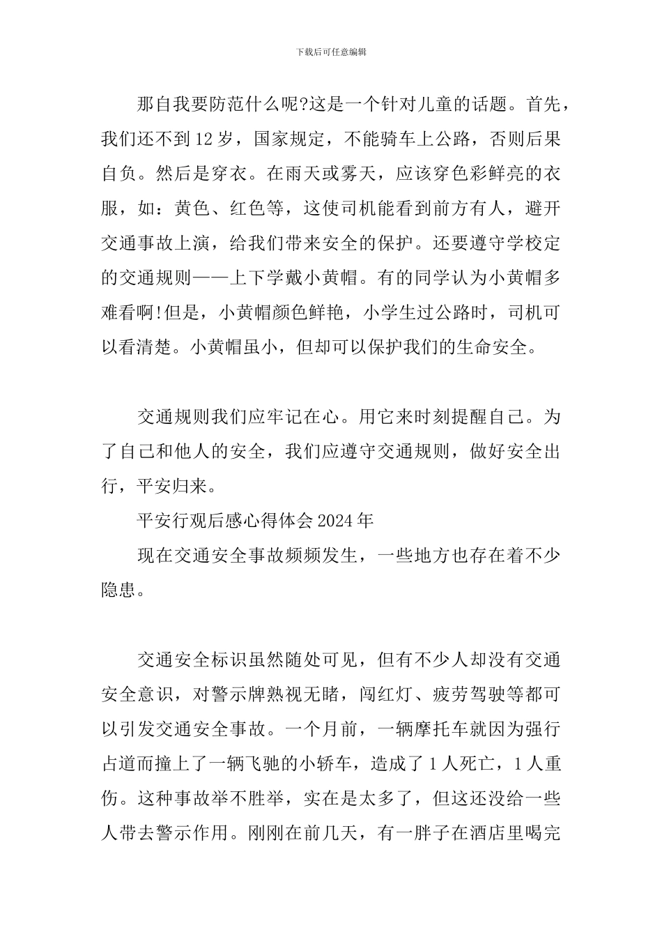 平安行观后感心得体会2024年_第2页