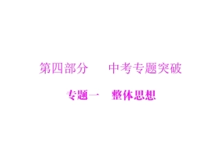 第四部分专题一　整体思想