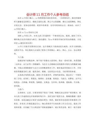 会计师11月工作个人参考总结 