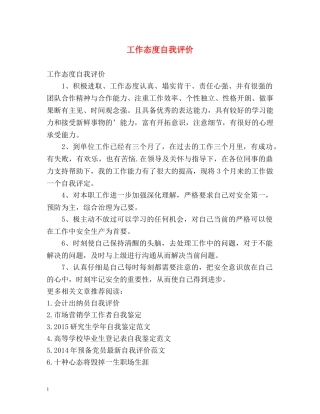 工作态度自我评价 (2) 