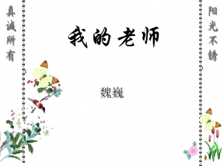 我的老师公开课