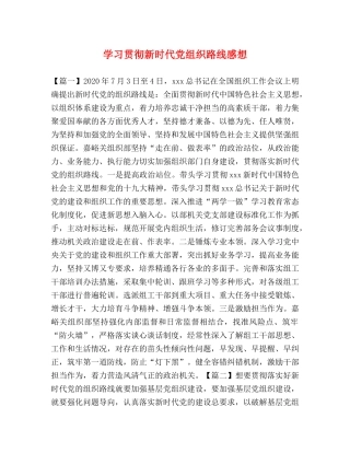 学习贯彻新时代党组织路线感想 