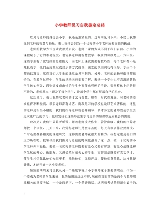 小学教师见习自我鉴定总结 