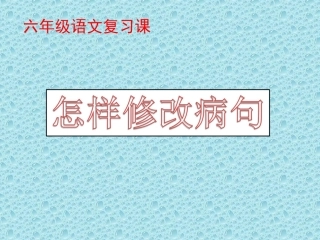 怎样修改病句2