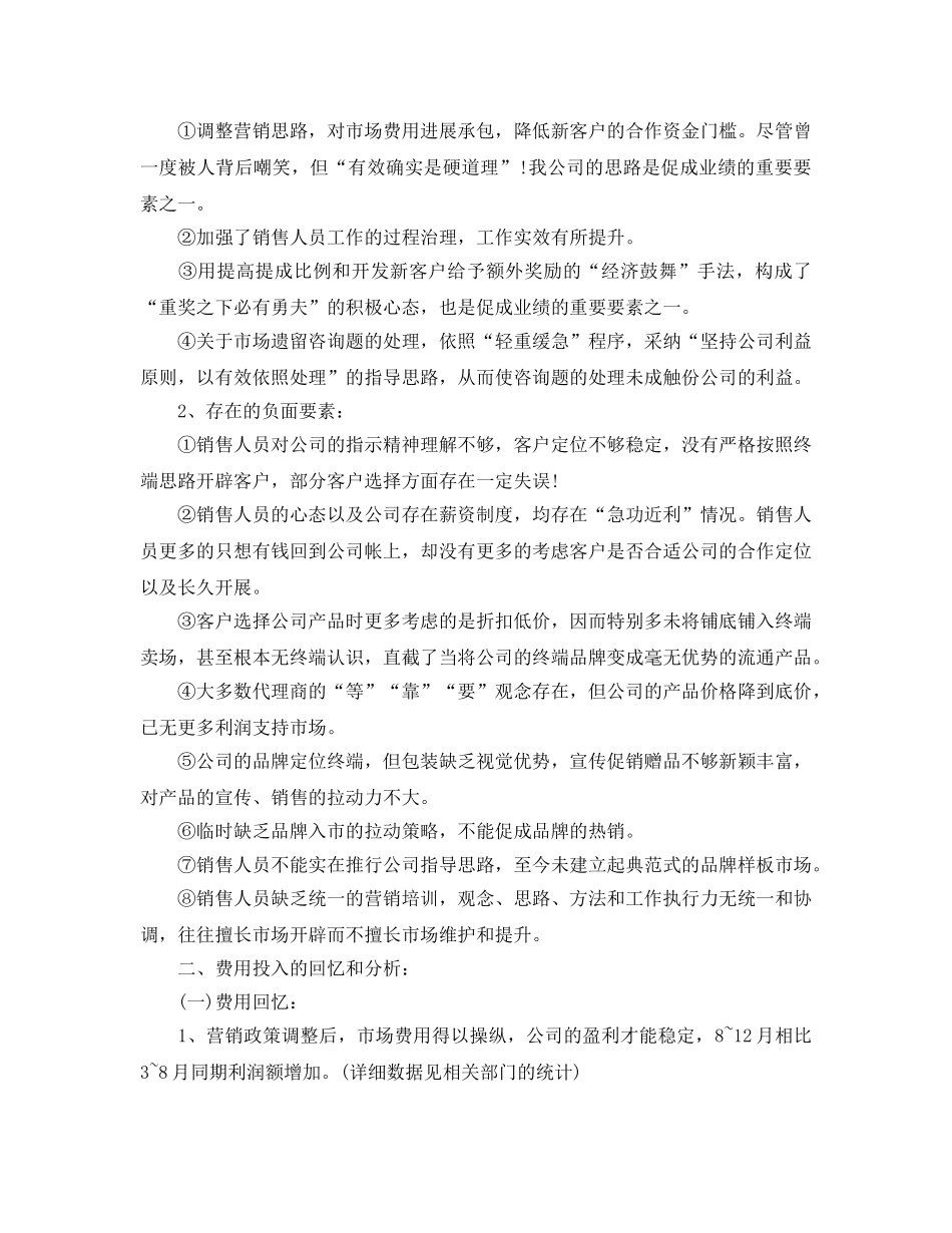 销售总监年终参考总结报告五篇范文2024 _第3页