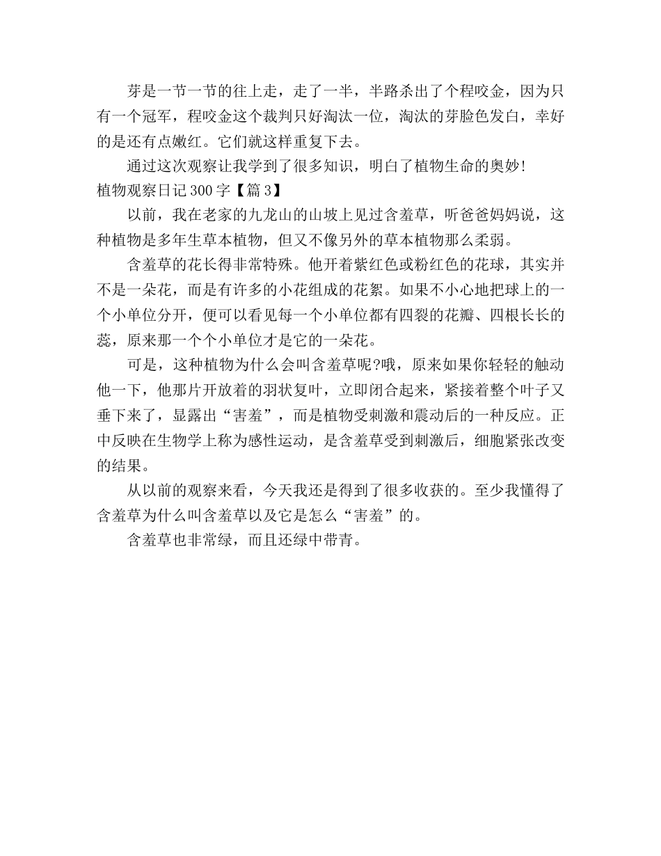 植物观察日记300字 植物观察日记作文 _第2页