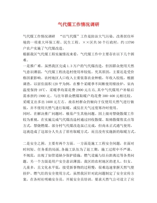 气代煤工作情况调研 