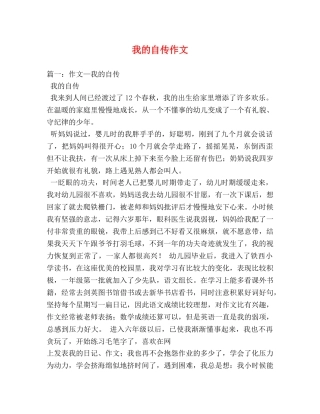 我的自传作文 
