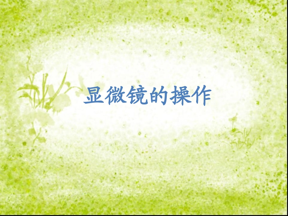 显微镜的操作_第1页