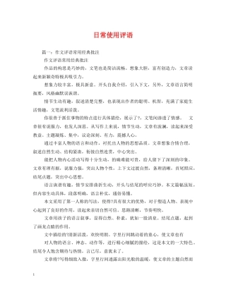 日常使用评语 