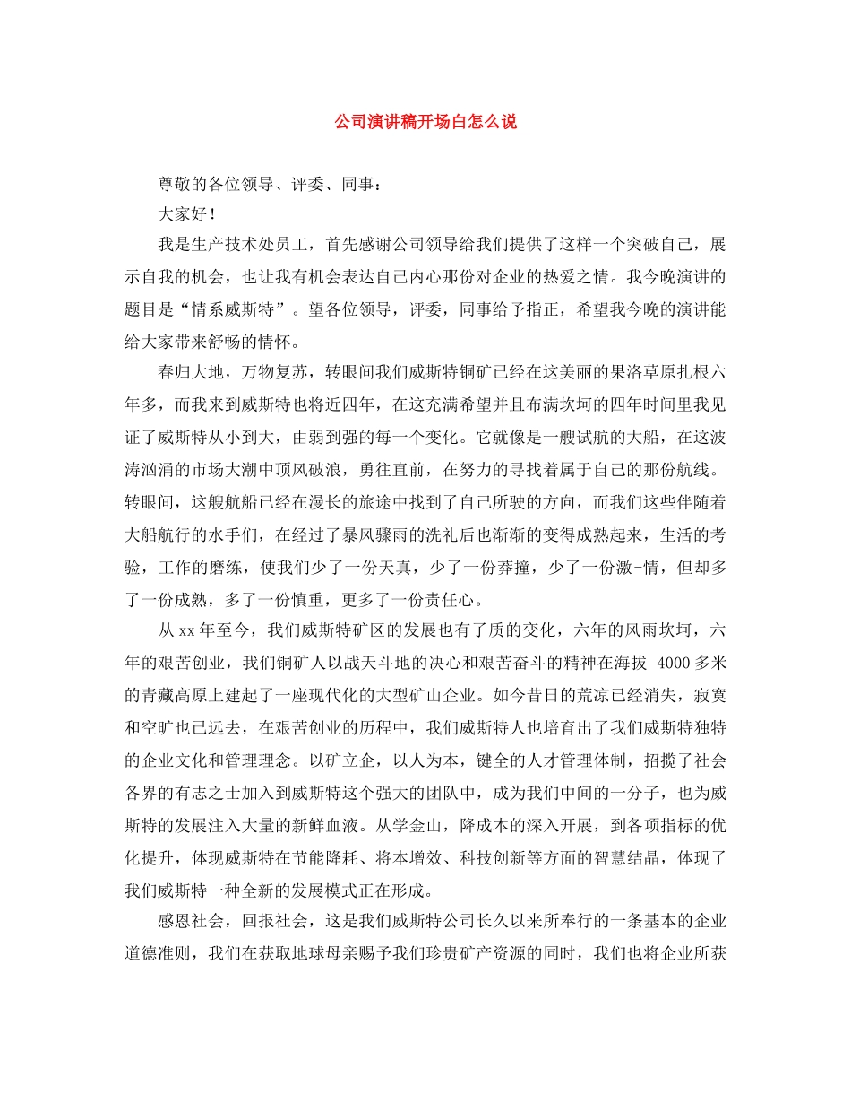 公司演讲稿开场白怎么说 _第1页